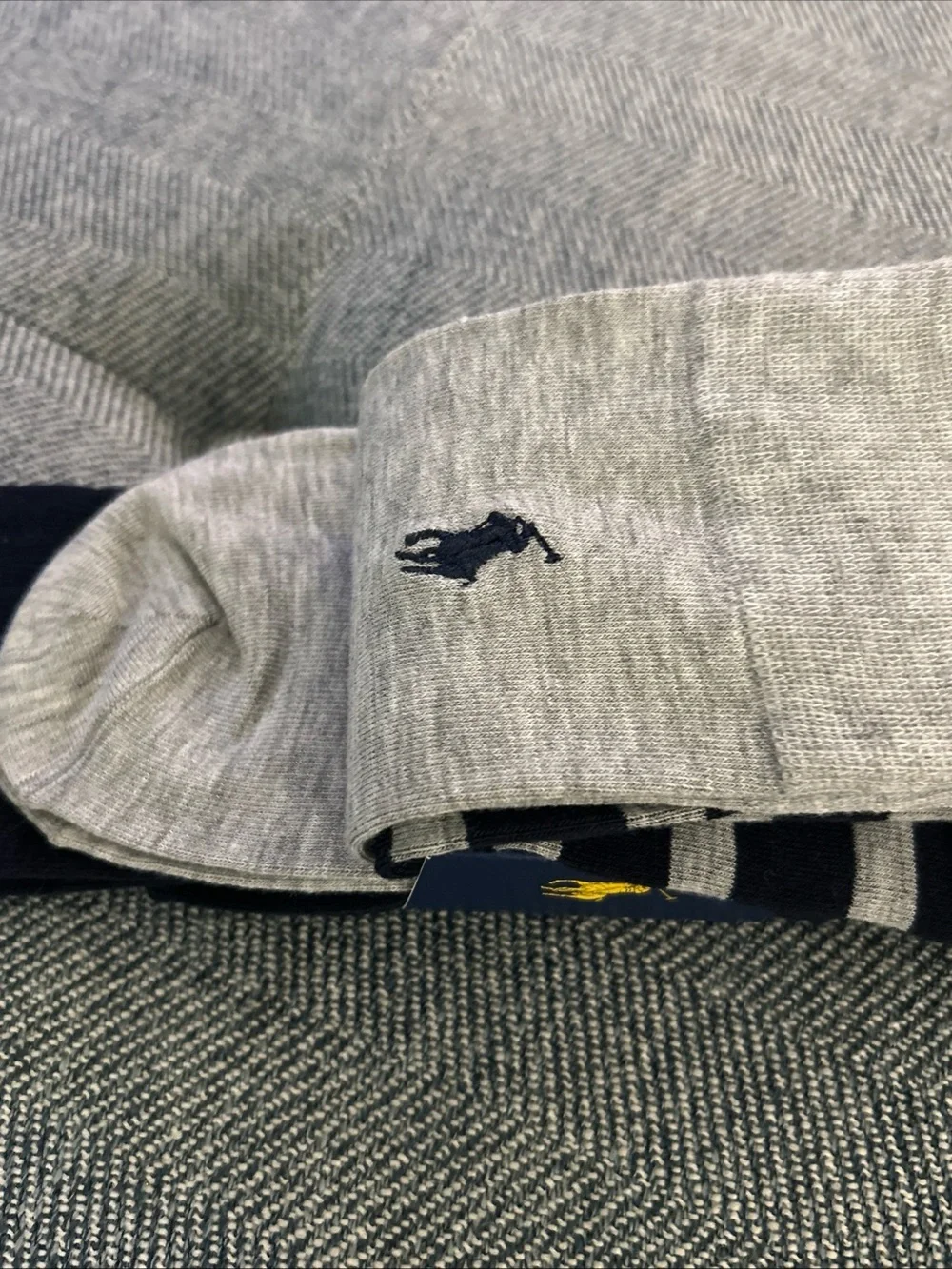 New Polo Ralph Lauren Men's 3-Pair Socks  Navy/Gray- Shoe Size- 6-12.5